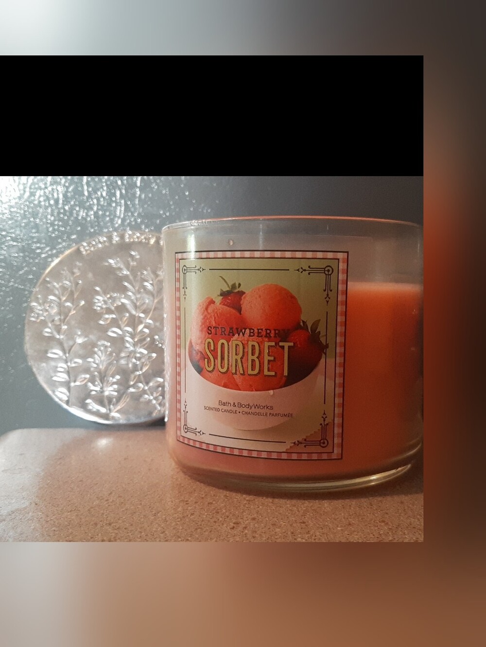 Bath & Body Works Strawberry Sorbet 3-Wick Candle New